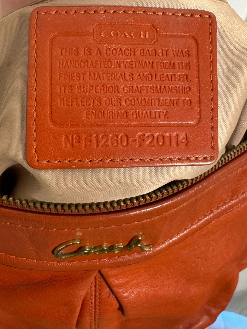 Coach Y2K Orange Leather Shoulder Bag